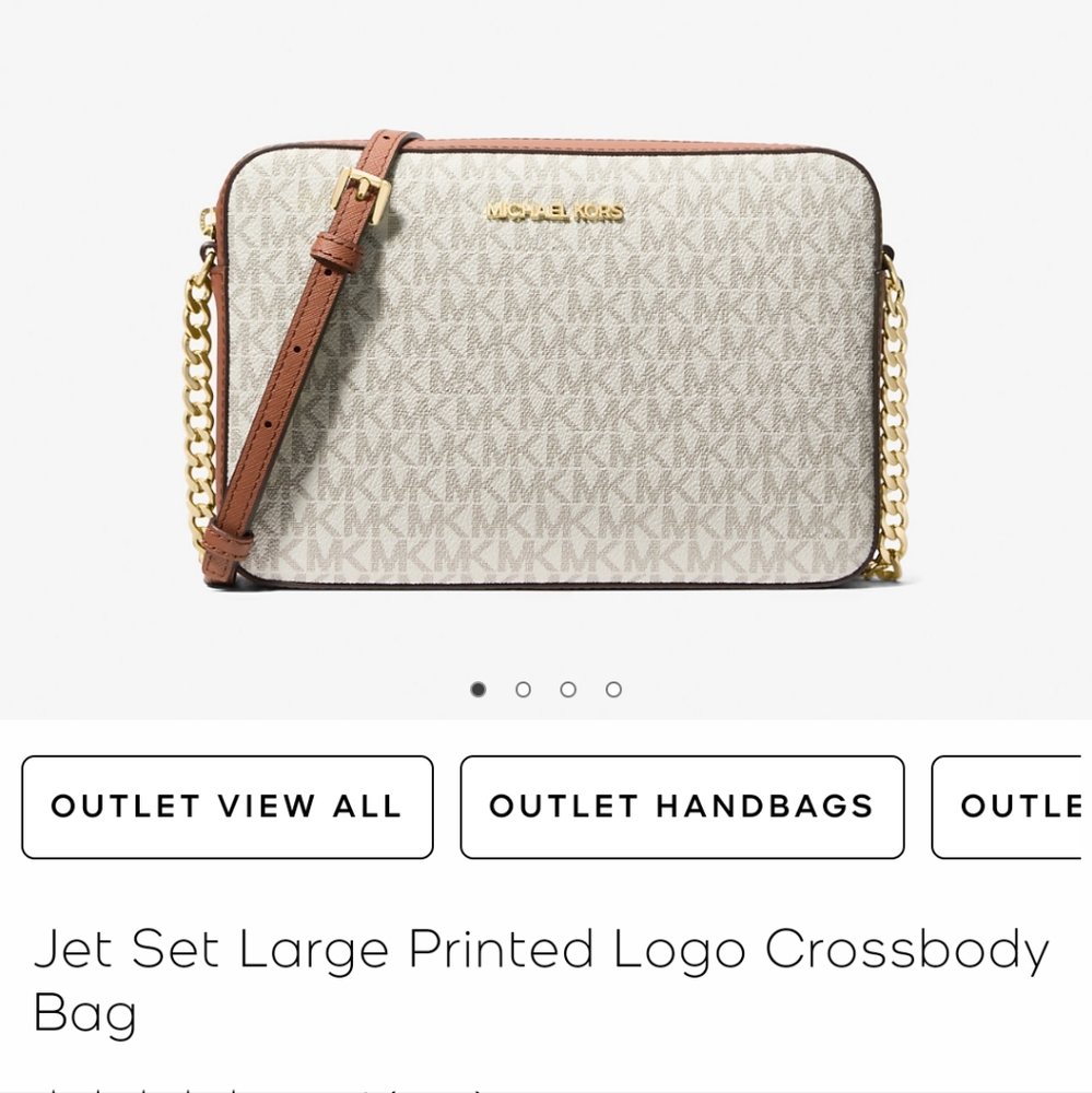 Michael Kors JET SET Vanilla Logo Signature Crossbody Purse Messenger Bag NEW